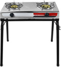 Portable Propane Gas Range 2-Burner Stove with Stand D879555