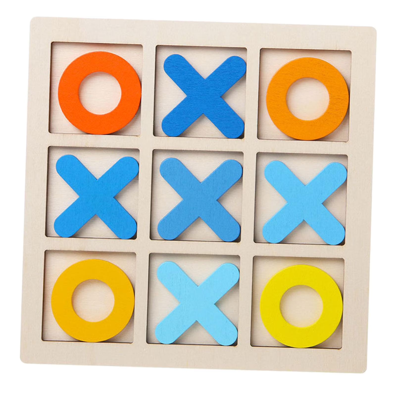 Tic Tac Toe Board Puzzle Game Educational Toys XO Table Toy yellow S53092