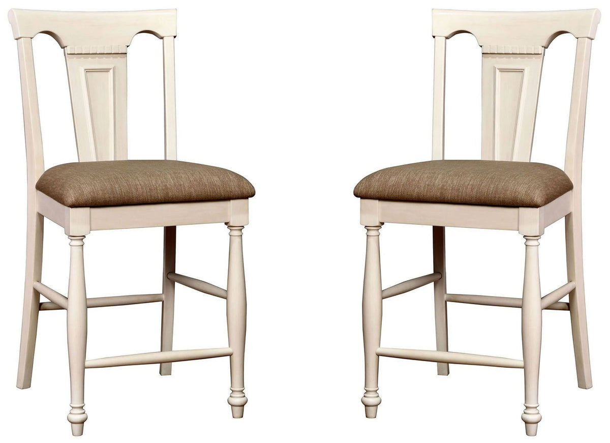 Cherry & White Counter Height Chair Set of 2 Z828