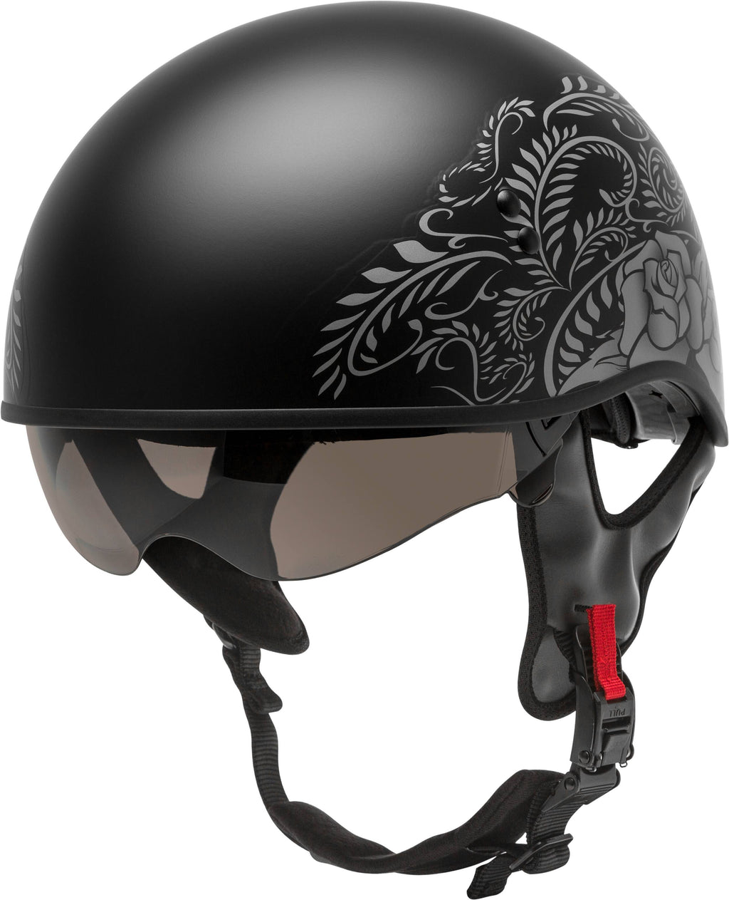 Matte Black/Silver Half Helmet XL L685