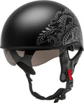 Matte Black/Silver Half Helmet XL L685