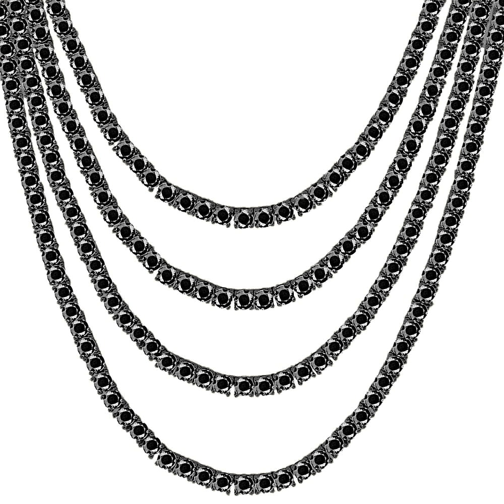 14K Black Gold Tennis Chain Necklace 24" N945477