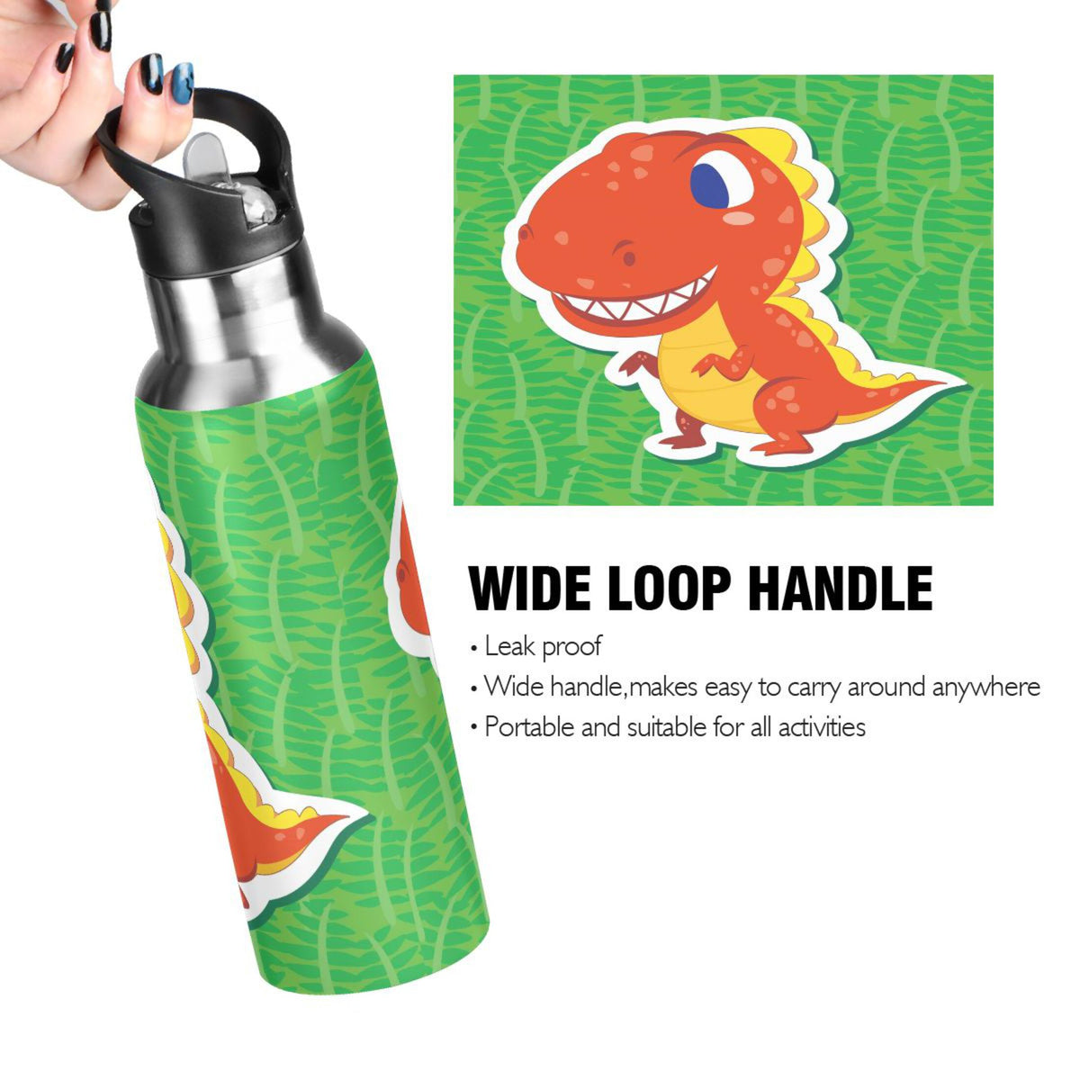 Stainless Steel Water Bottle with Straw Lid 20 OZ B3418