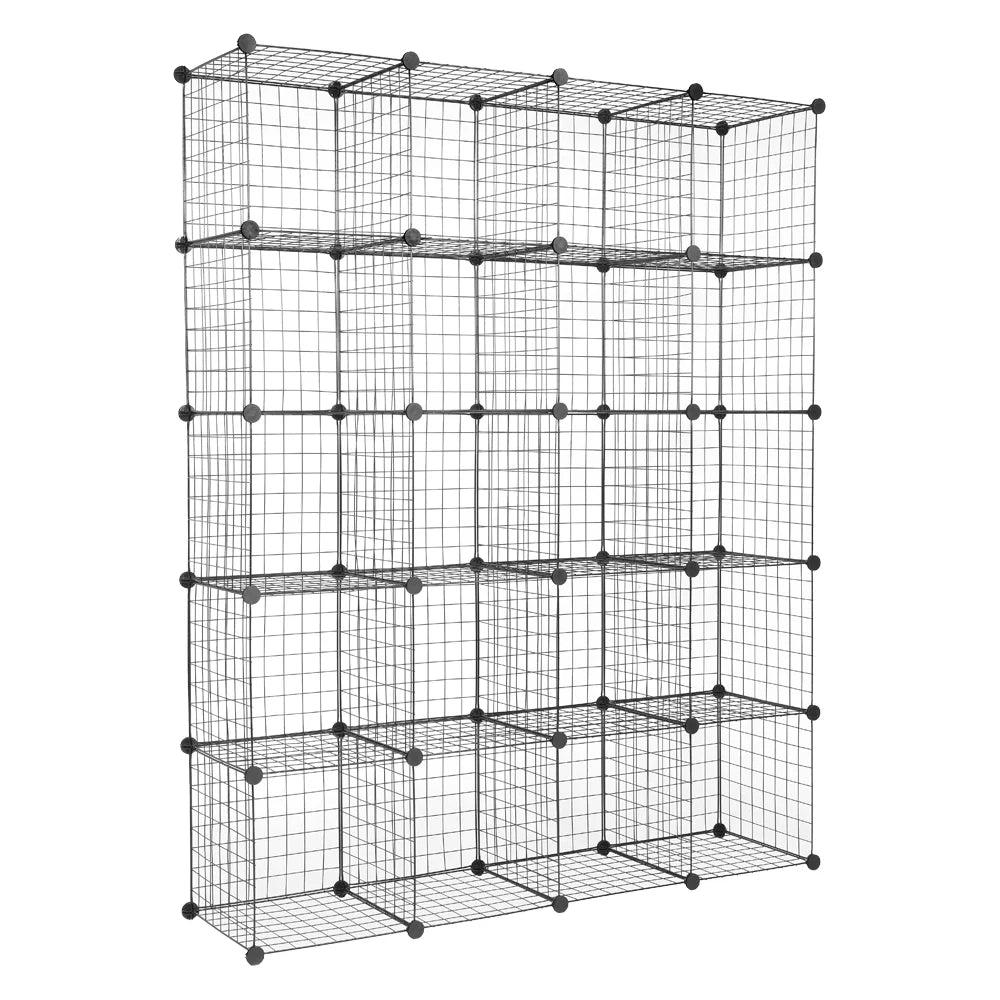 Black 20-Cube Wire Storage Shelving Unit K460