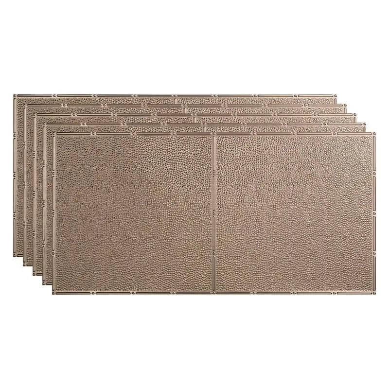 Brushed Nickel Glue Up Ceiling Tile 2ft x 4ft 5 Pack M75225