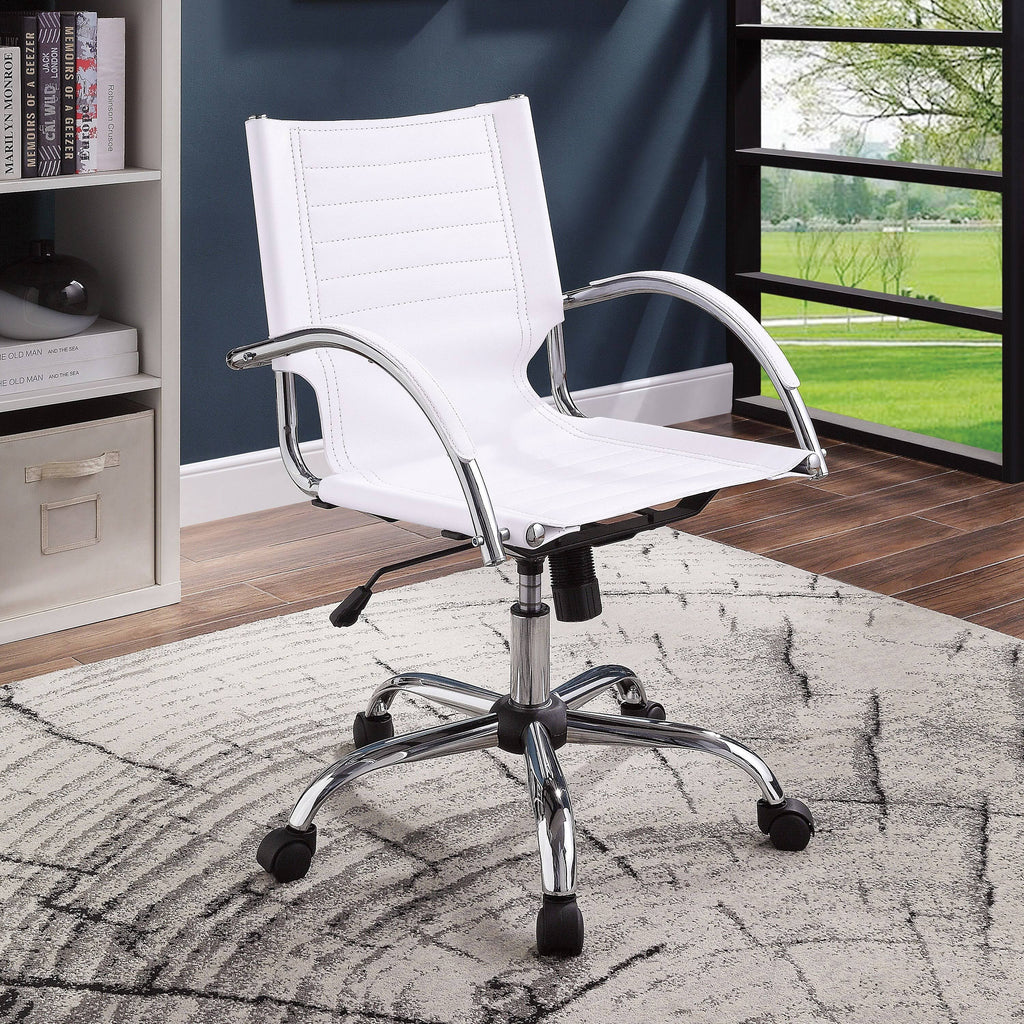White Height Adjustable Office Chair S8018