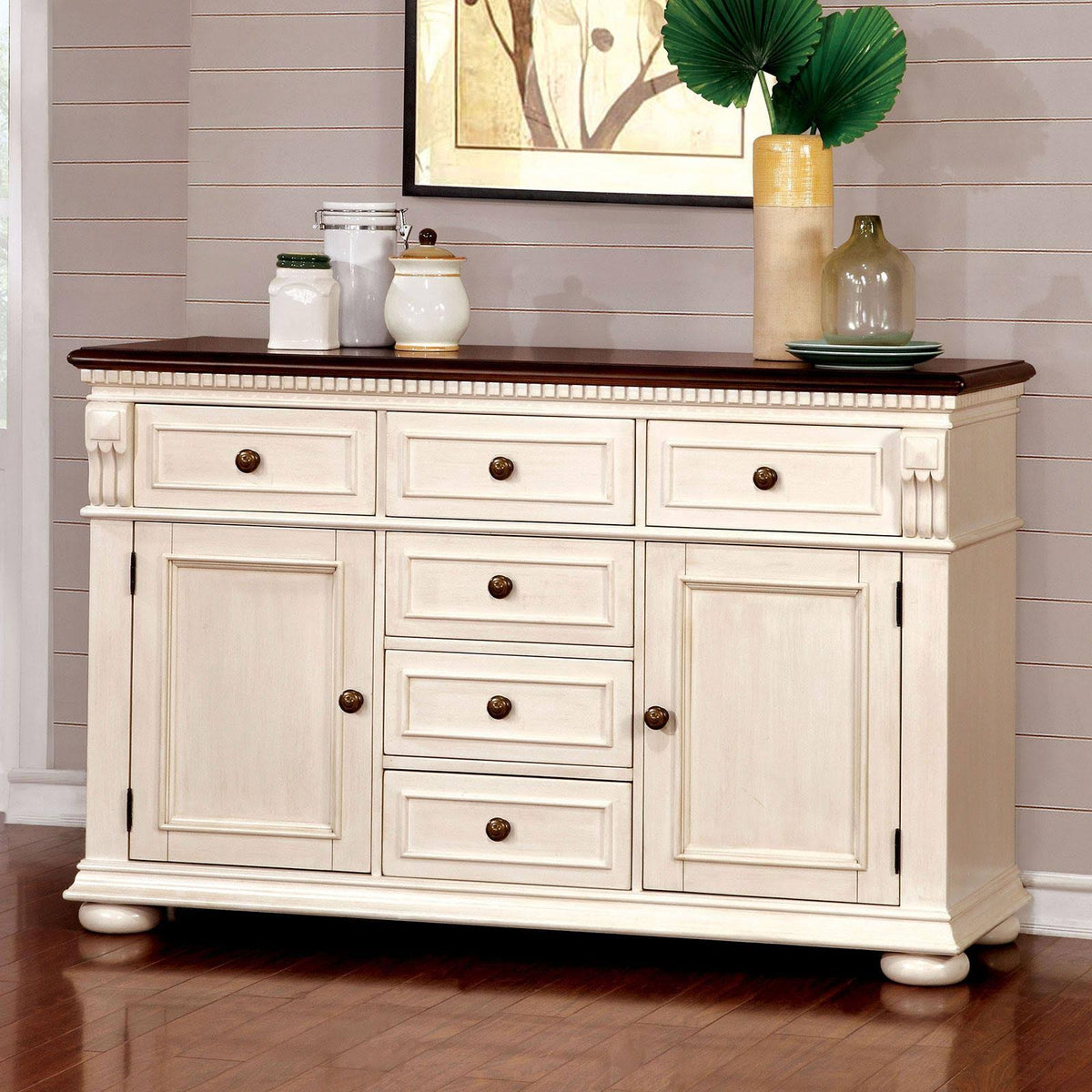 Cherry & White Counter Height Chair Set of 2 Z828