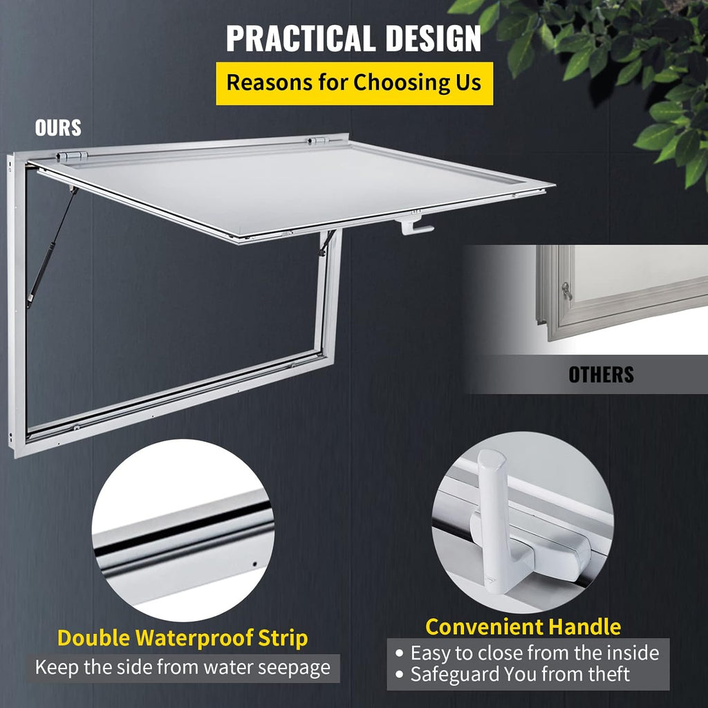 Concession Stand Serving Window with Double-Point Fork Lock U8537