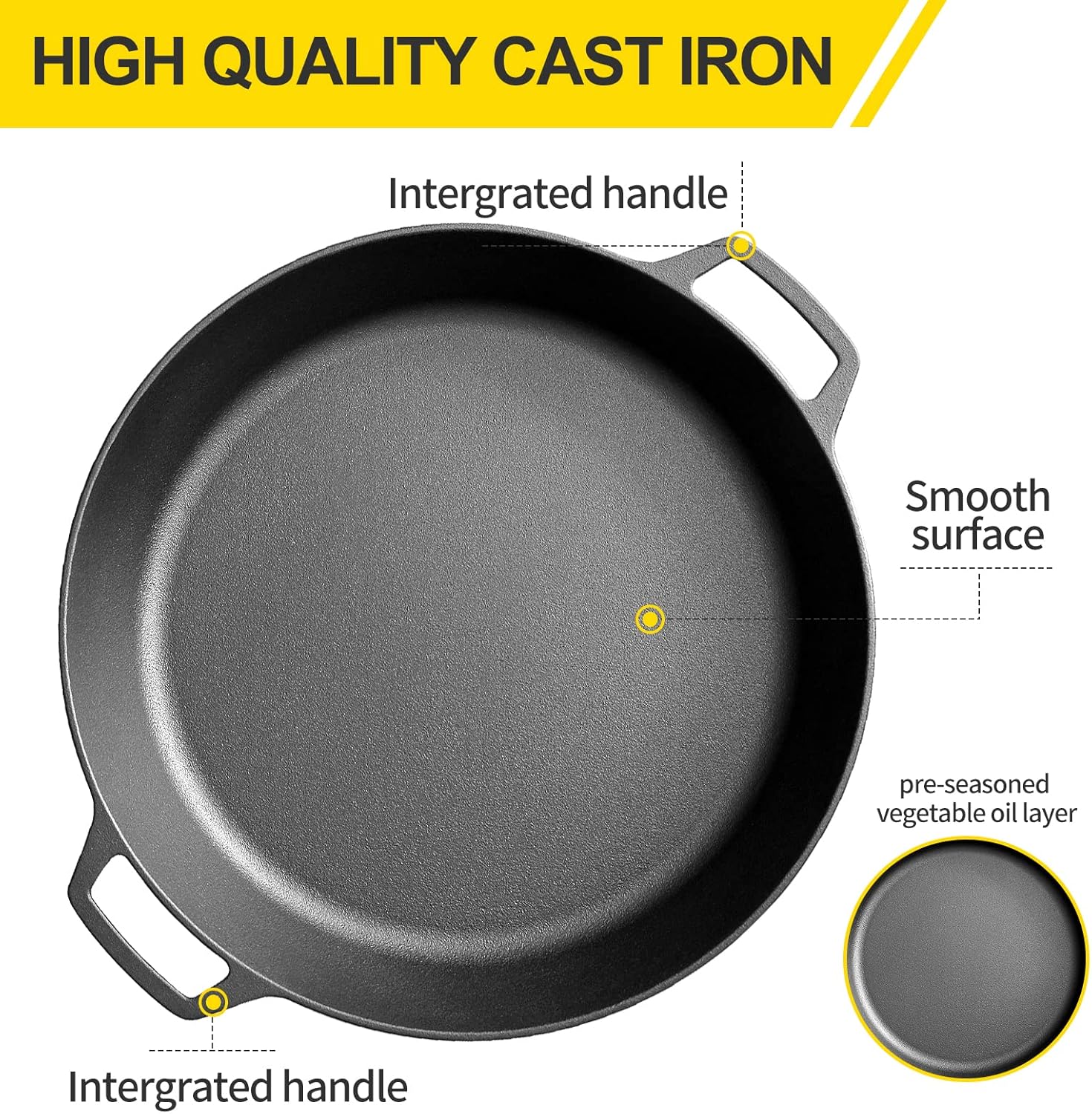 Large 17 Inch Cast Iron Skillet M349