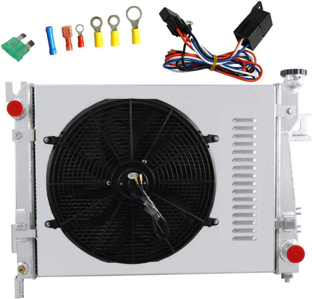 3 Row Aluminum Radiator with Shroud Fan and Thermostat F96802
