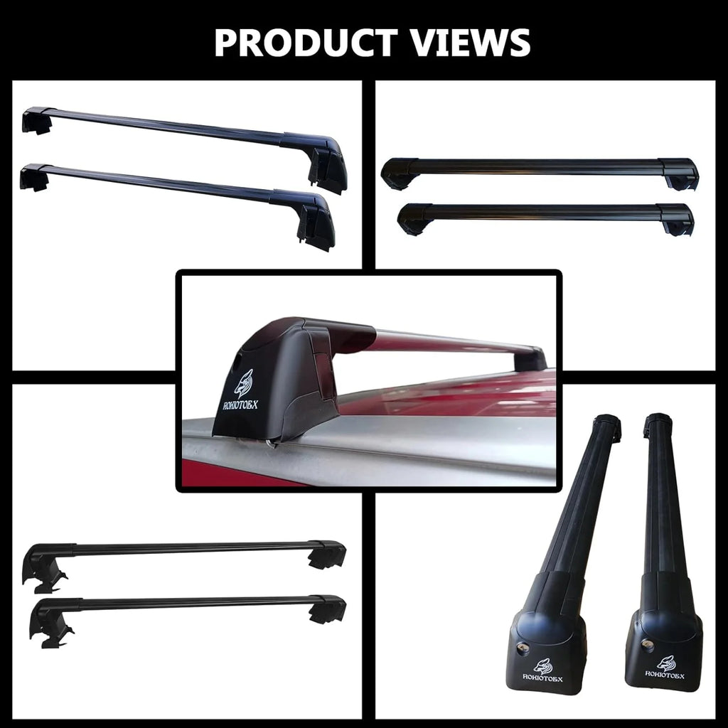 Black Lockable Roof Rack Crossbars I88739