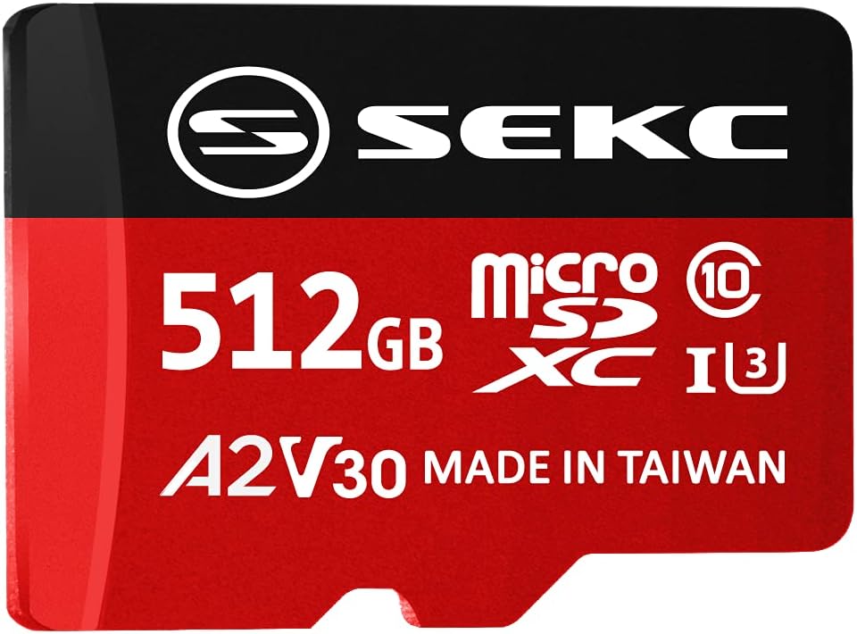 512GB microSDXC Memory Card with SD Adapter UHS-I U3 A1 V30 Pack of 2 F33306