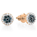 Rose Gold Diamond Cluster Flower Stud Earrings D21708