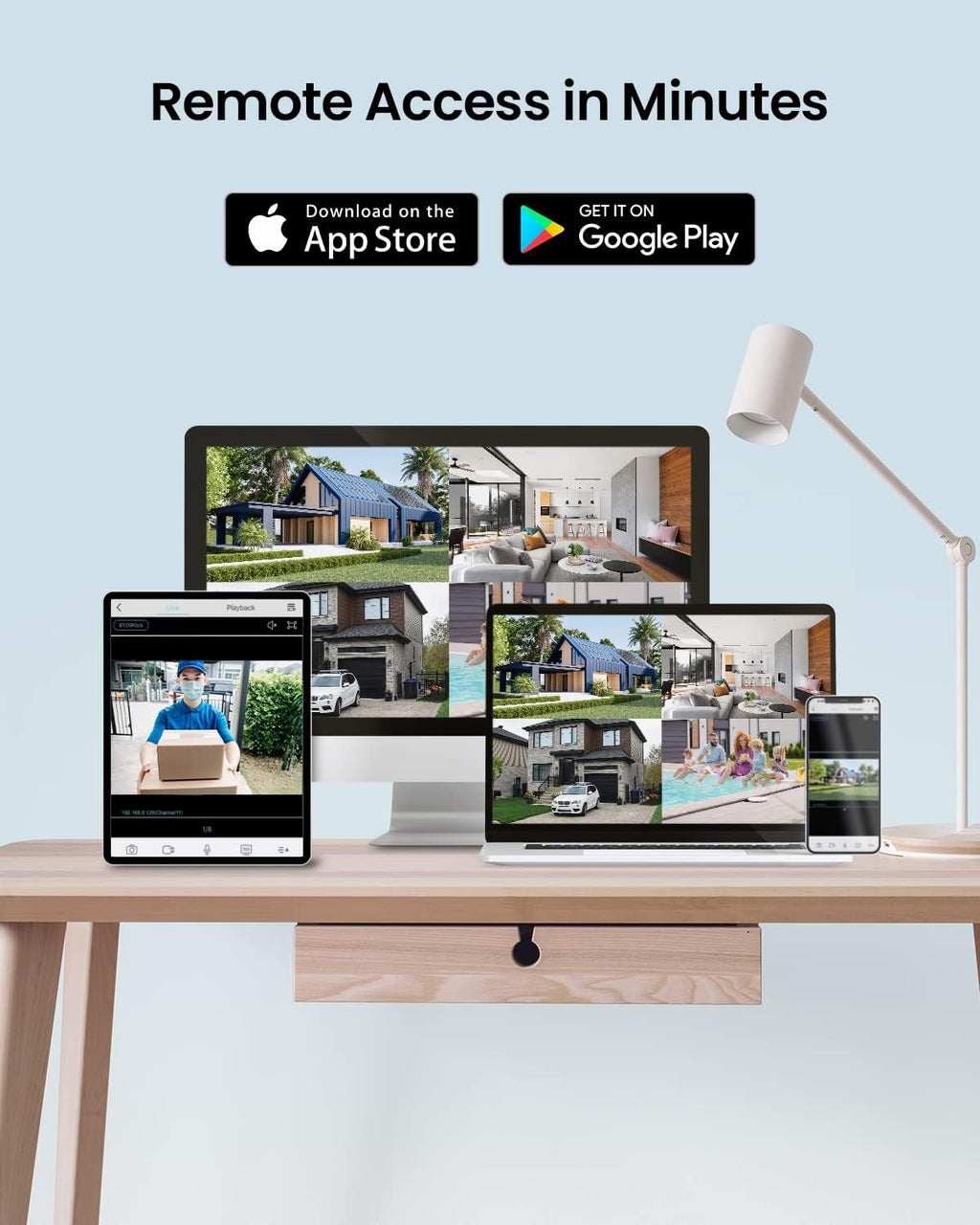 5MP PoE Security Camera (Pack of 2) with 59ft Ethernet Cables C9129