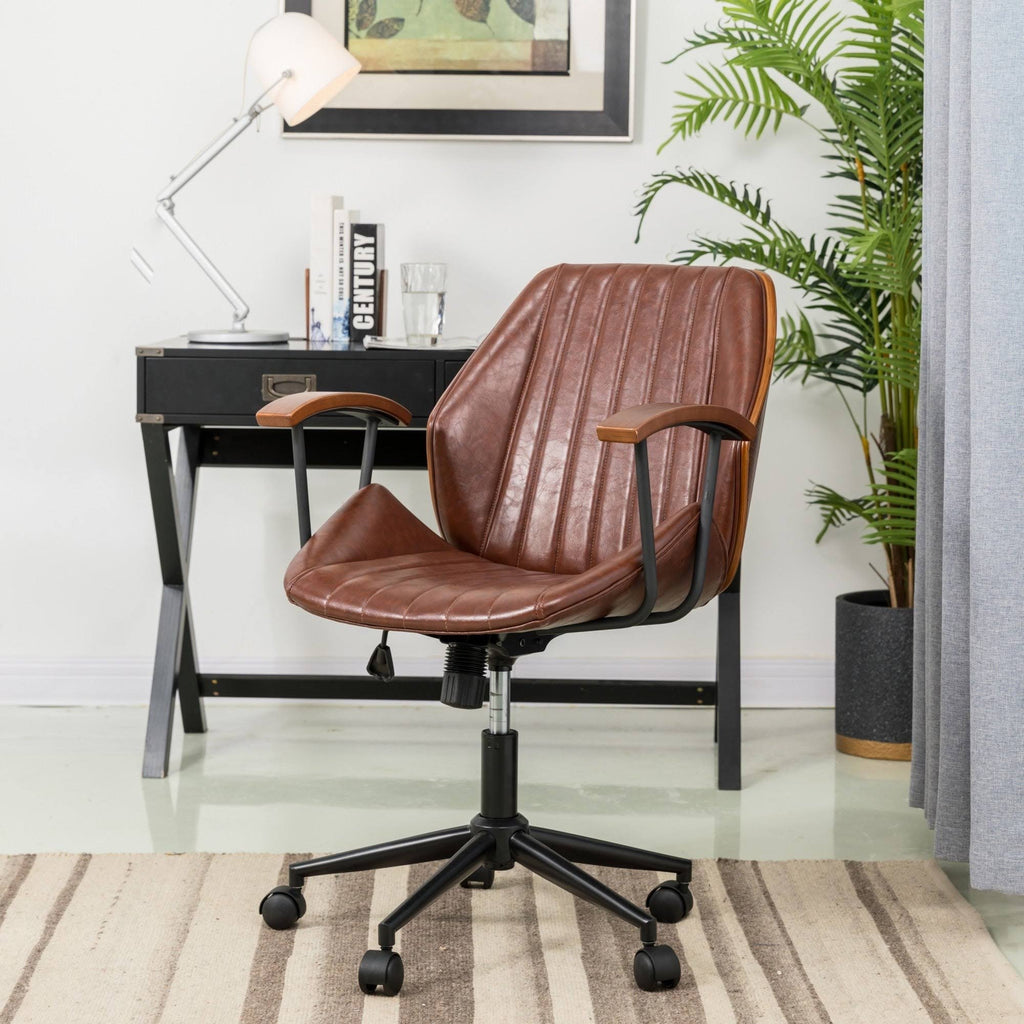 Cream Adjustable Swivel Desk Chair P370453