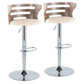 Light Grey Wood and Cream Faux Leather Swivel Barstool Set of 2 L216
