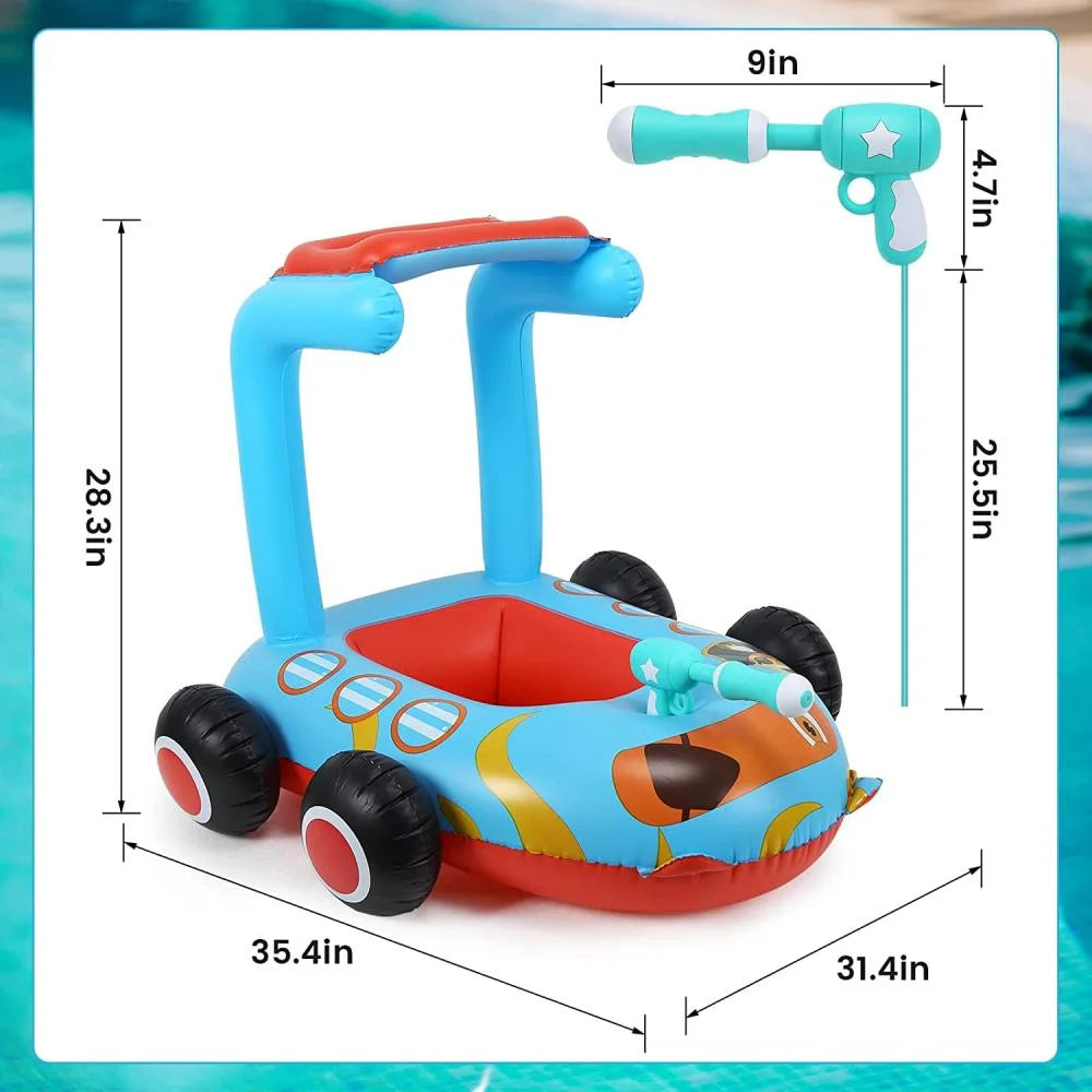 Toddlers Inflatable Pool Float Toys with Water Spray Gun Pirate Boat N718