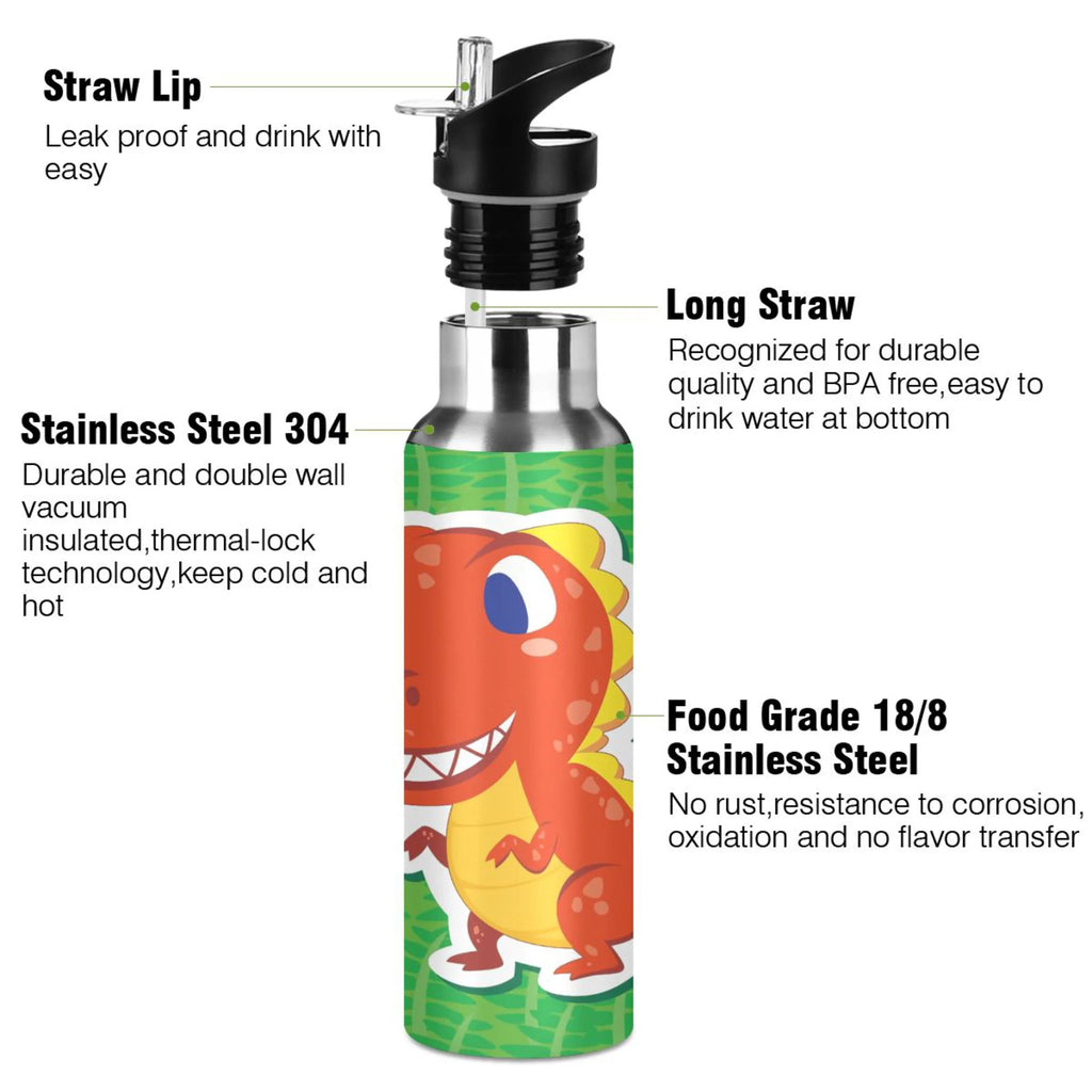 Stainless Steel Water Bottle with Straw Lid 20 OZ B3418