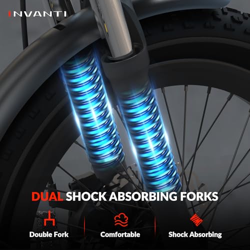 20" Step-Thru Fat Tire Electric Bike with Rear Rack, 7-Speed, Front Suspension G566449