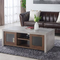 Distressed Walnut Industrial Coffee Table A243