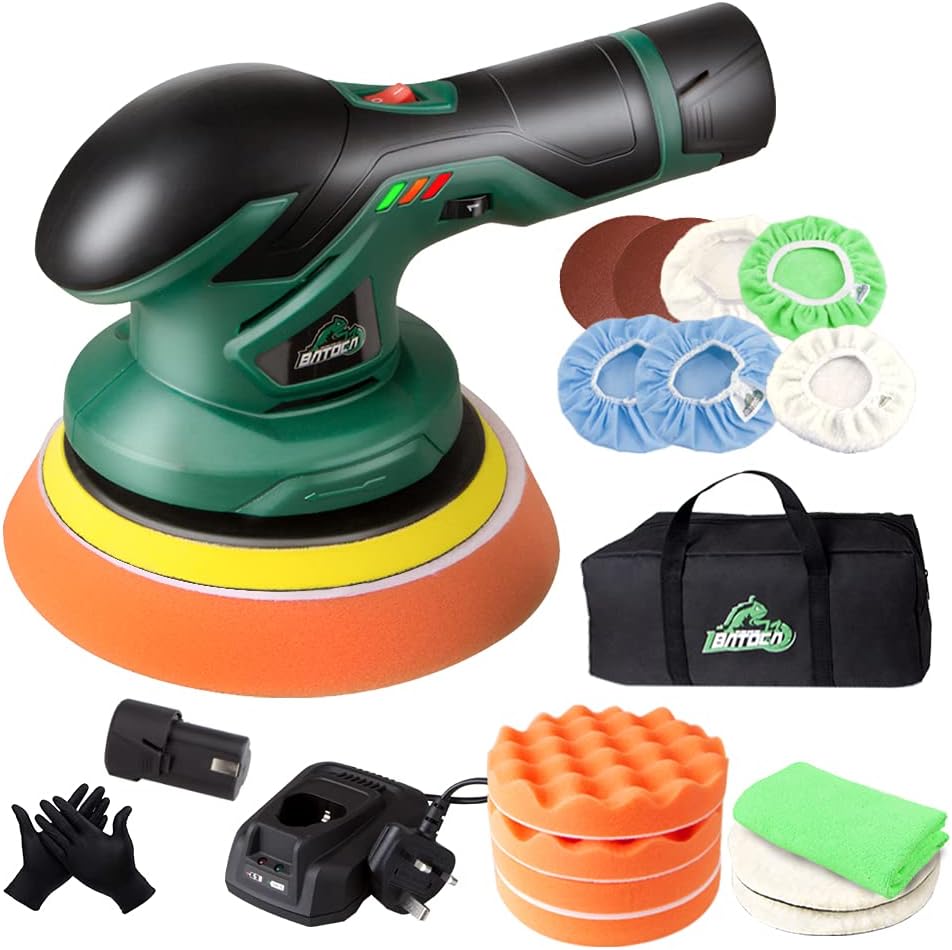 Cordless Car Buffer Polisher with 12V Lithium Rechargeable Battery Brushless Polisher X324197