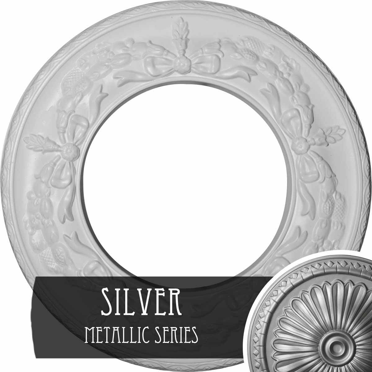 Salem Ceiling Medallion, Hand-Painted Silver L3357