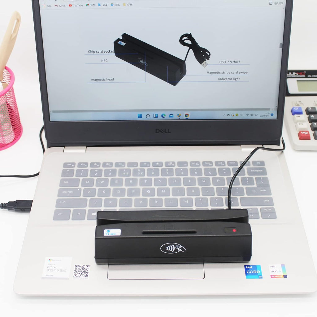 USB 4 in 1 Magnetic Swipe Card Reader with EMV Chip, RFID, PSAM N430