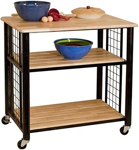 Contemporary Kitchen Cart in Black T182957
