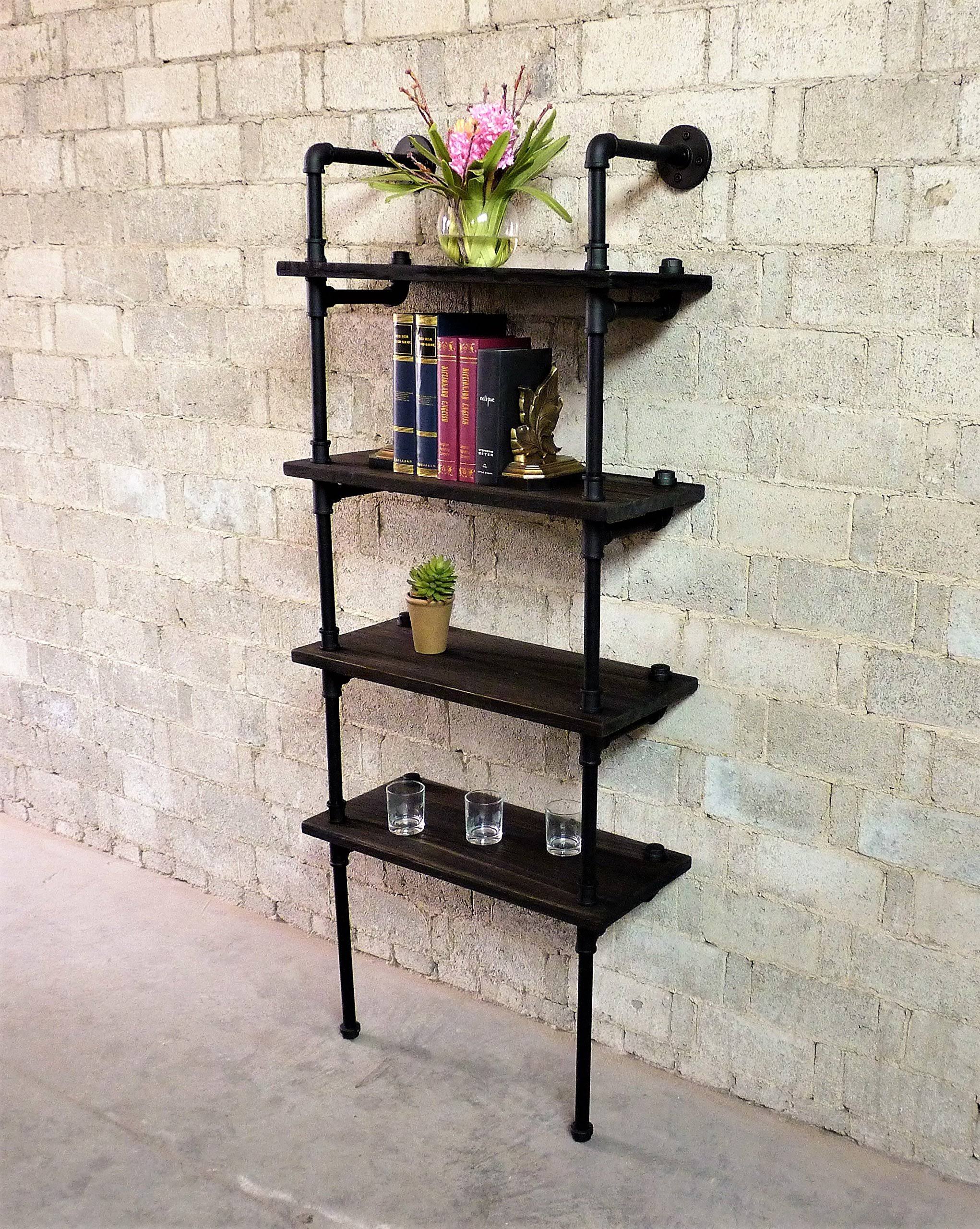 Black Industrial Etagere Bookcase C3809