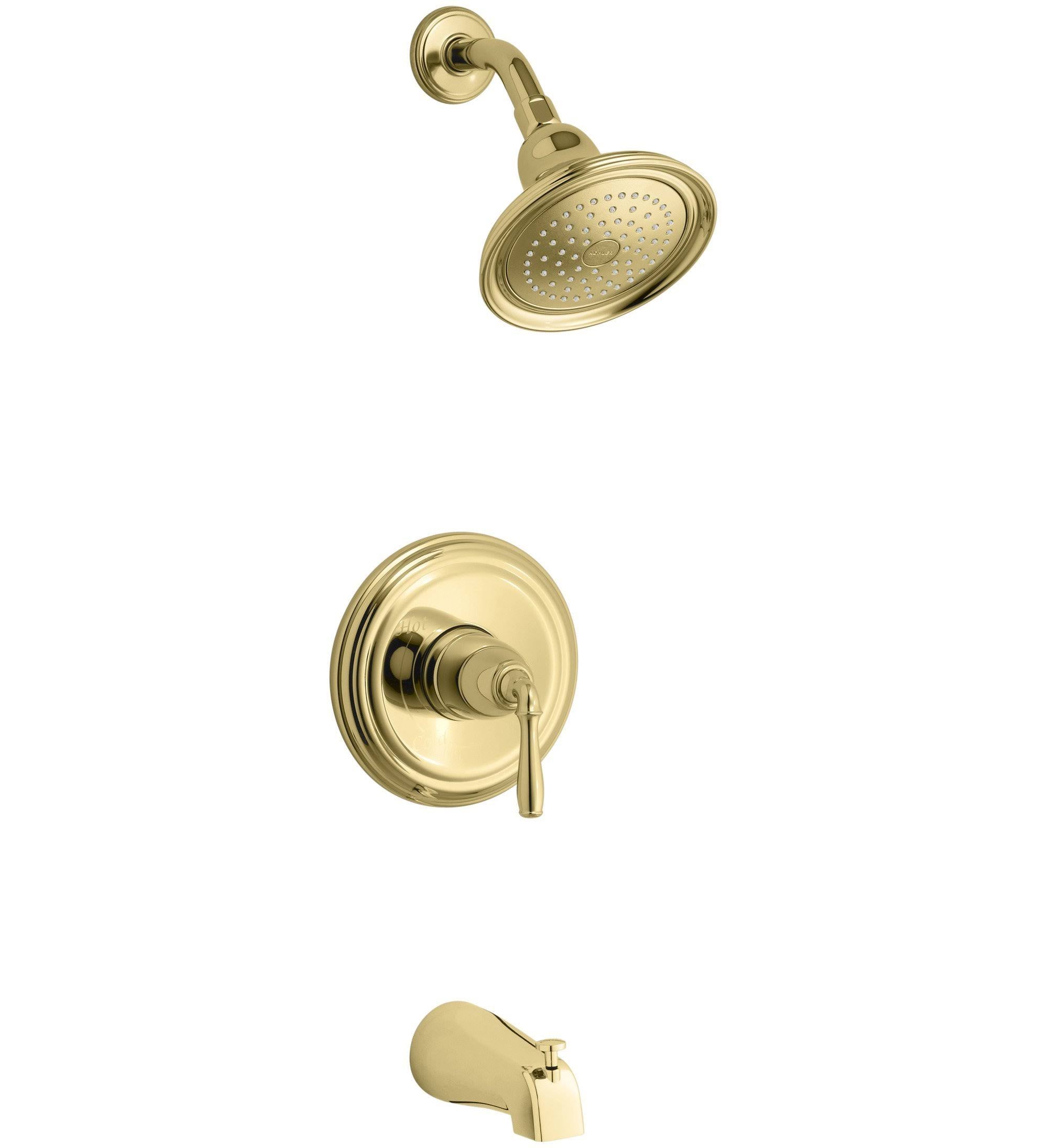 Vibrant Polished Brass Bath and Shower Trim with 2.5 GPM Showerhead N161559