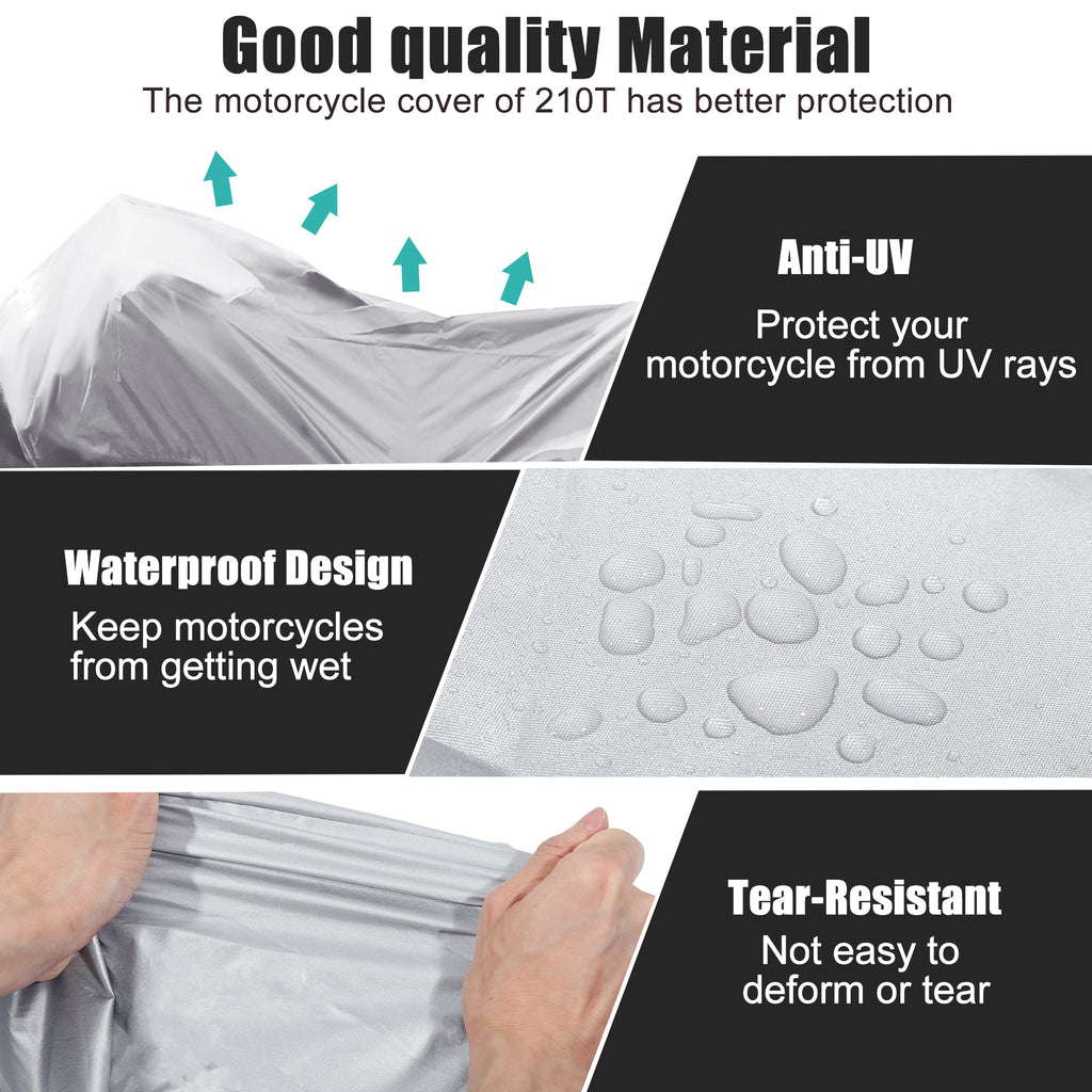 Silver Tone Universal Half Cover Motorcycle Cover M95159