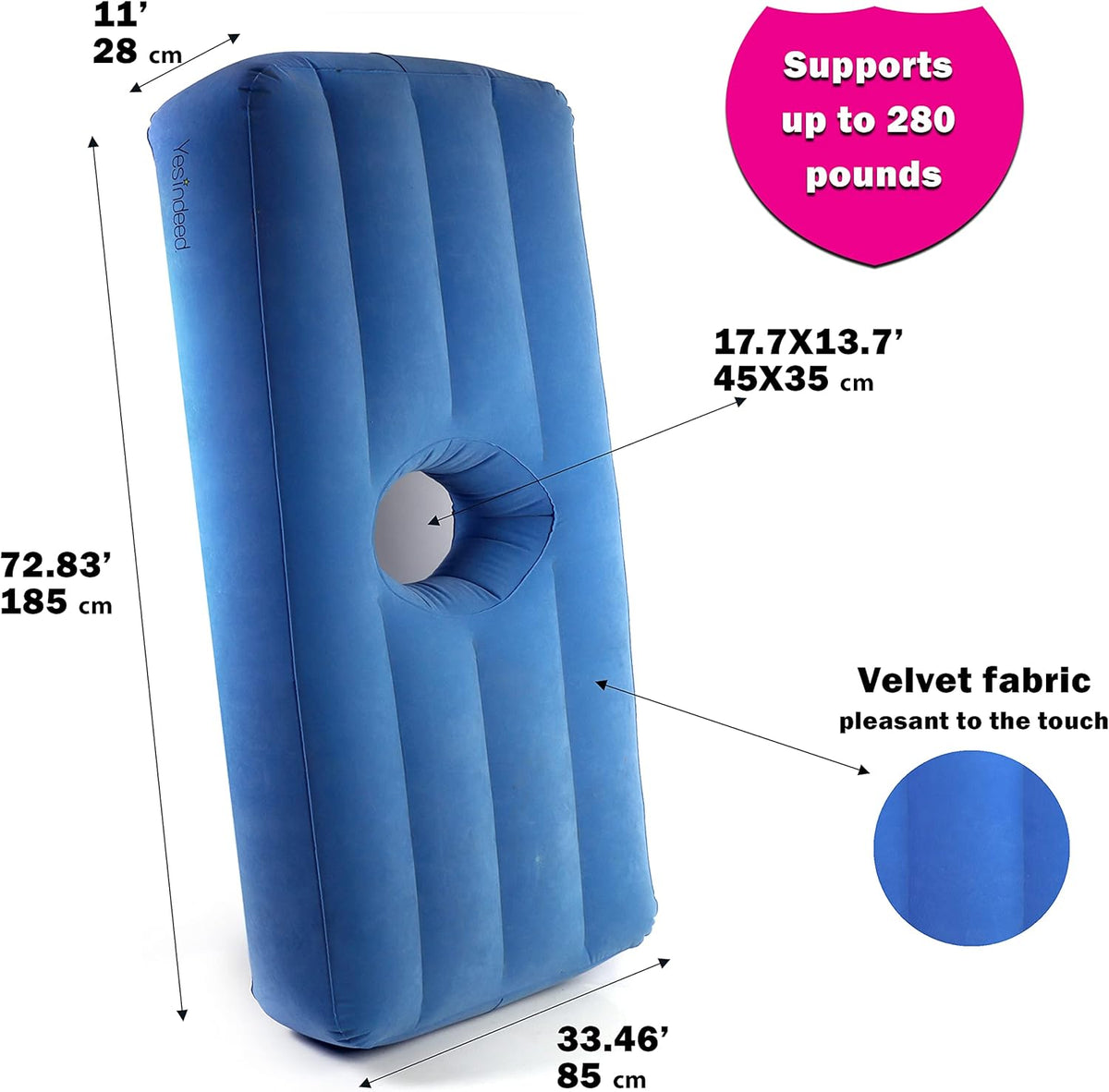 Inflatable BBL Mattress with Hole and Carrying Bag C712394