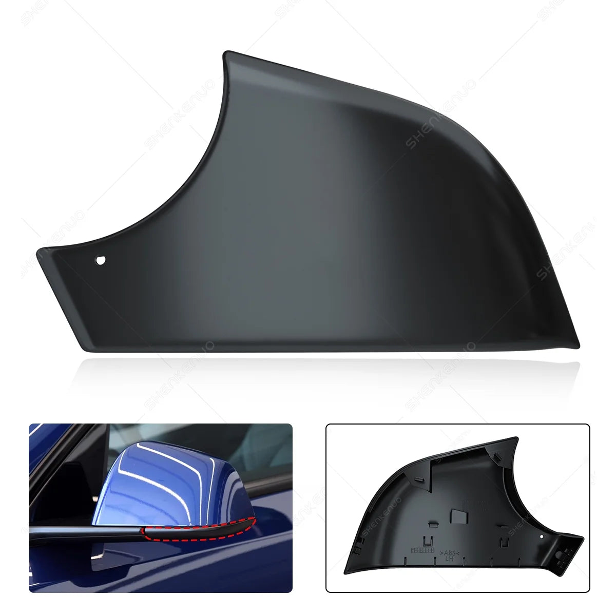 Left Side Rearview Mirror Cover Lower Holder Black For 2020-2023 Tesla Model Y O353463