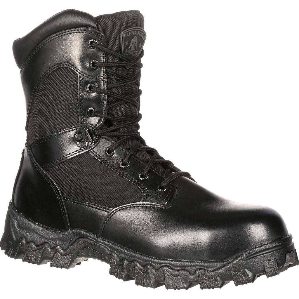 Black 8 inch Alpha Force Work Boots D405