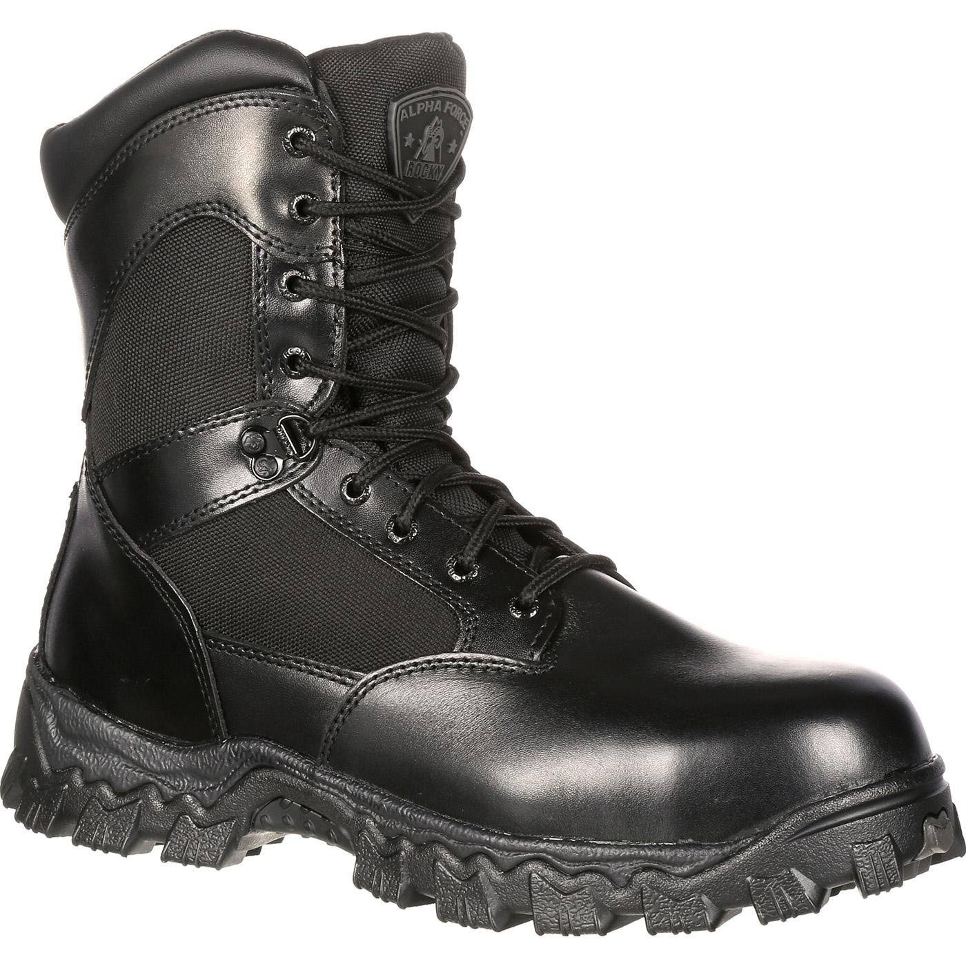 Black 8 inch Alpha Force Work Boots D405