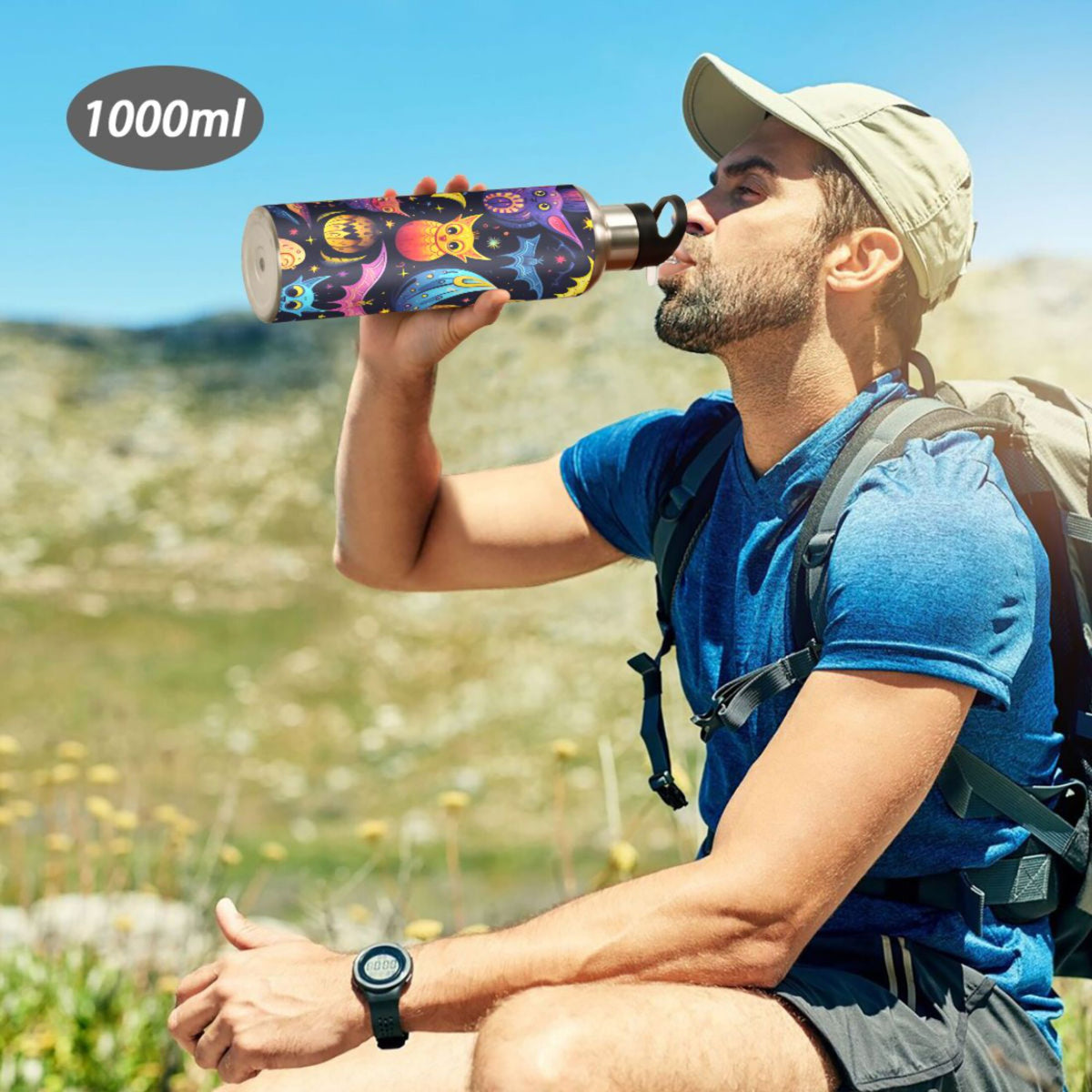20 oz Insulated Stainless Steel Water Bottle with Straw Lid O83824