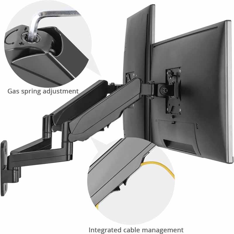 Dual Monitor Wall Mount Bracket for 2 LCD Displays N6965