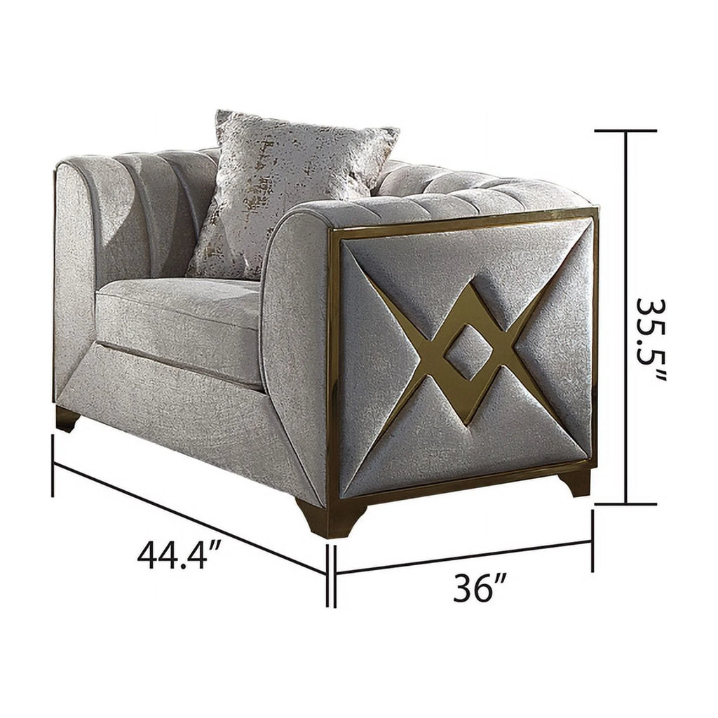 3 PC Living Room Set Made with Wood in Cream Color T77559