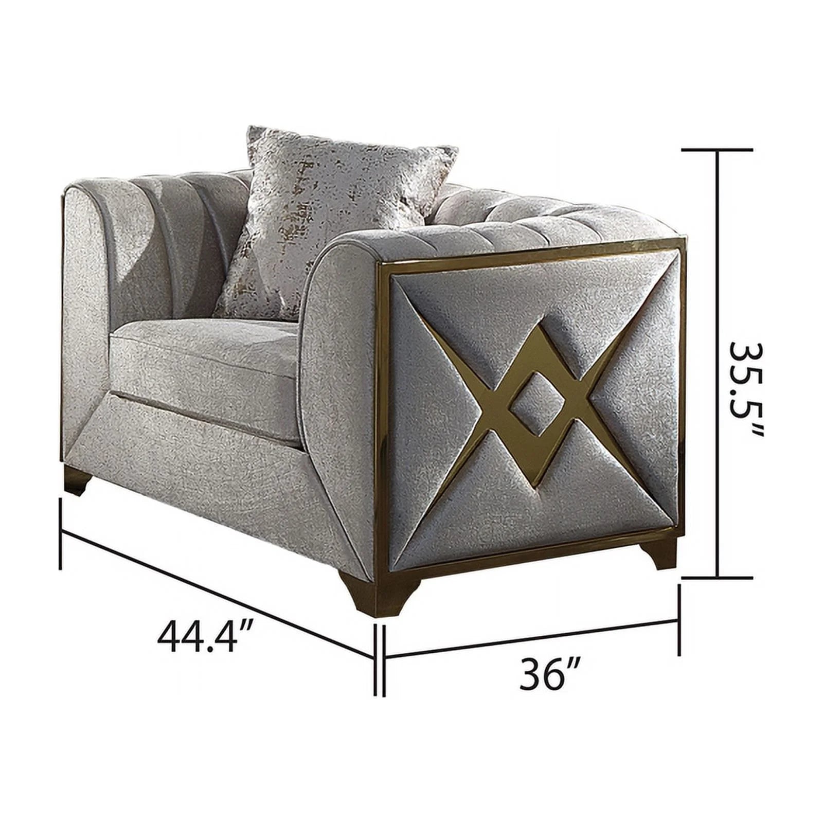 3 PC Living Room Set Made with Wood in Cream Color T77559