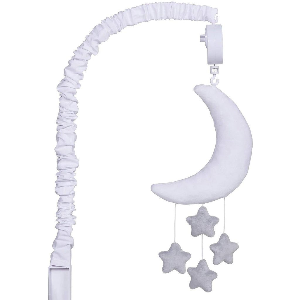 Grey and White Moon and Stars Baby Crib Musical Mobile L977391