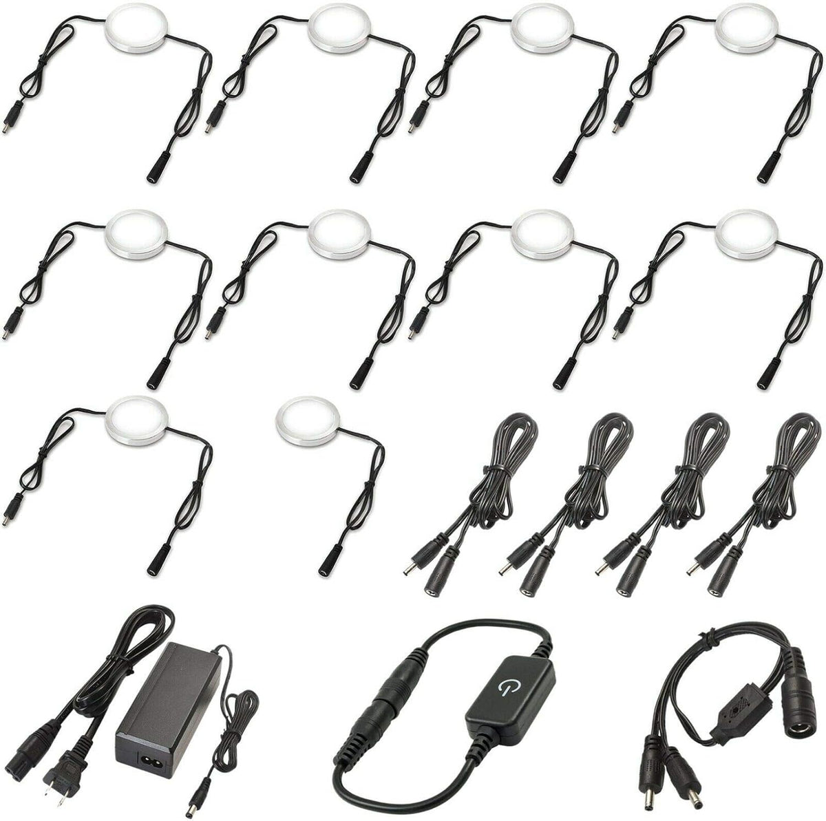 Under Cabinet LED Lighting Kit, 12 Lights, Warm White B772317
