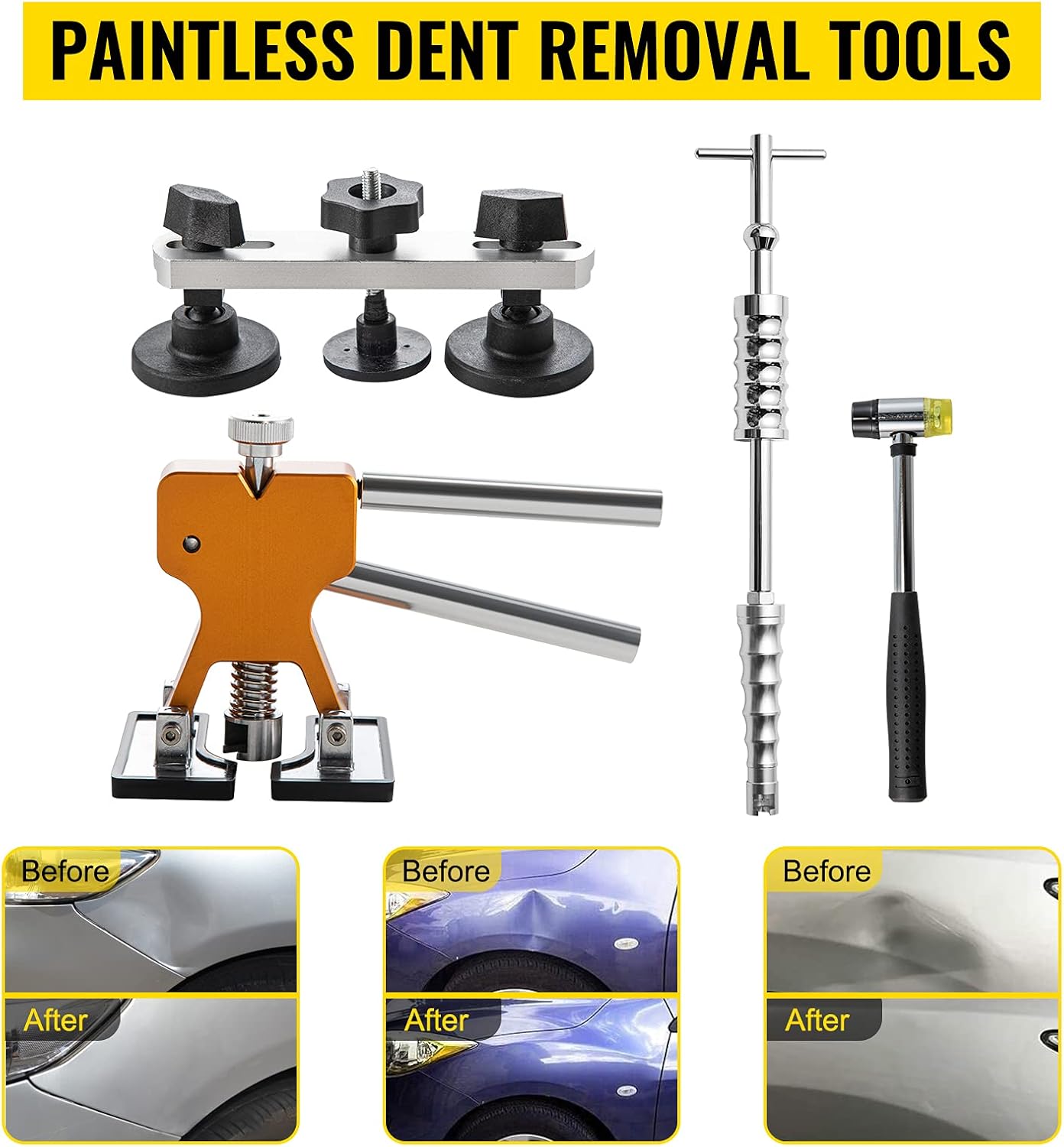 68 PCS Stainless Steel Paintless Dent Repair Kit P603