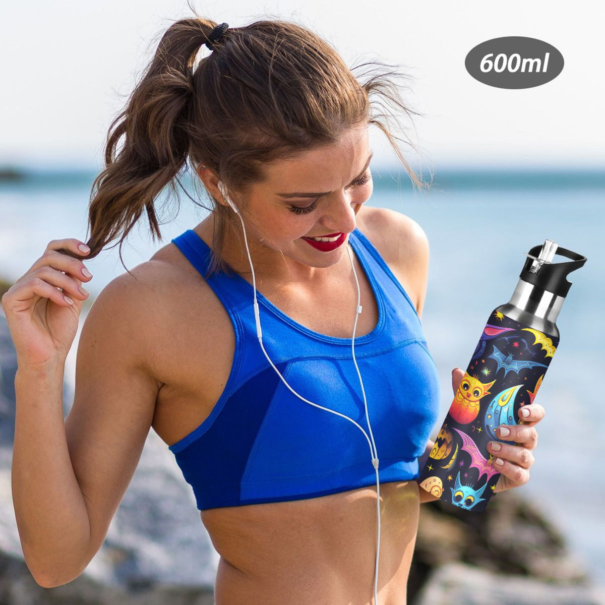 20 oz Insulated Stainless Steel Water Bottle with Straw Lid O83824