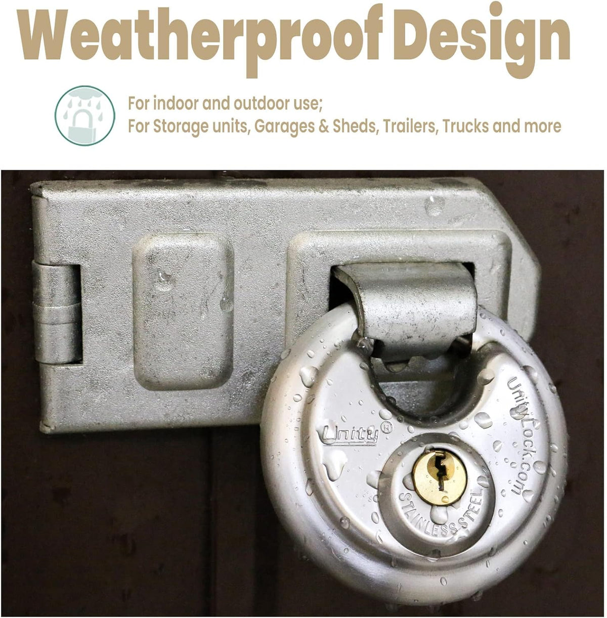 Stainless Steel Disc Padlock, Same Key Open, 2-3/4" (70mm), Pack of 2 W12850