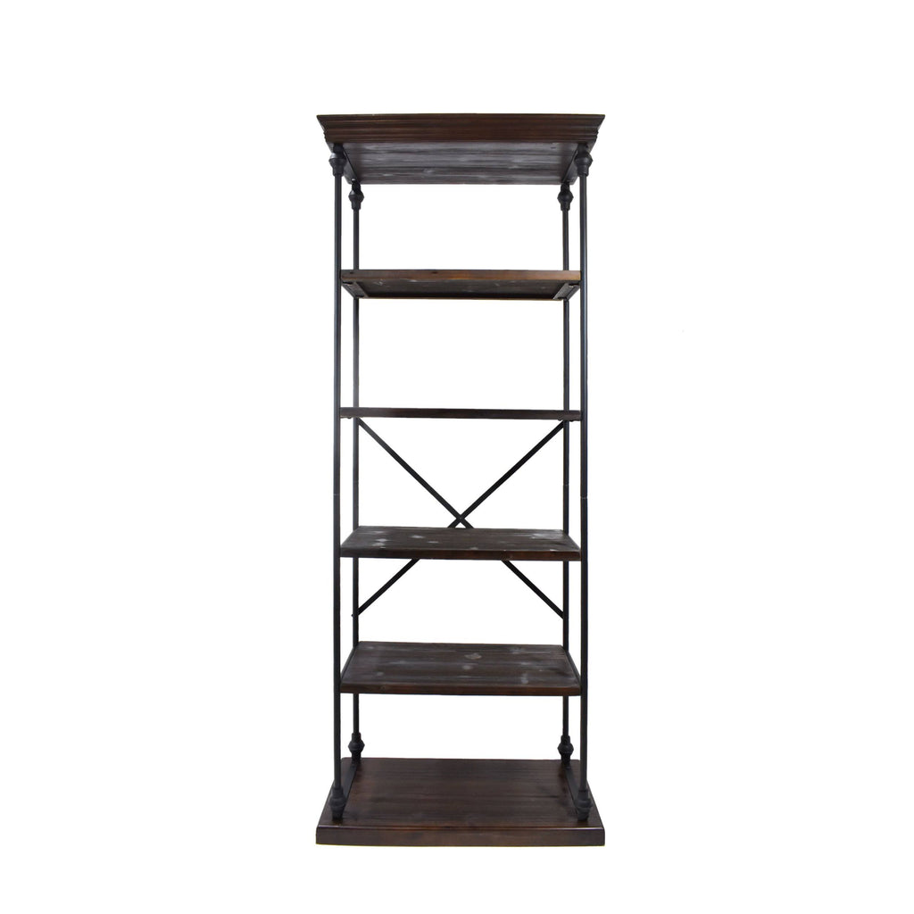 5-Shelf Wood & Metal Etagere Bookcase S884561
