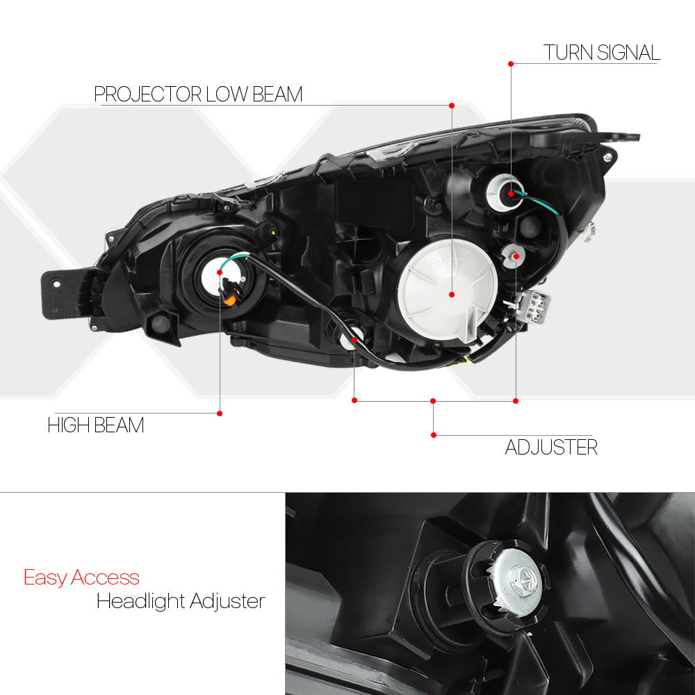 Chrome Projector Headlight Assembly for 2010-2014 Subaru Outback and Legacy P7287
