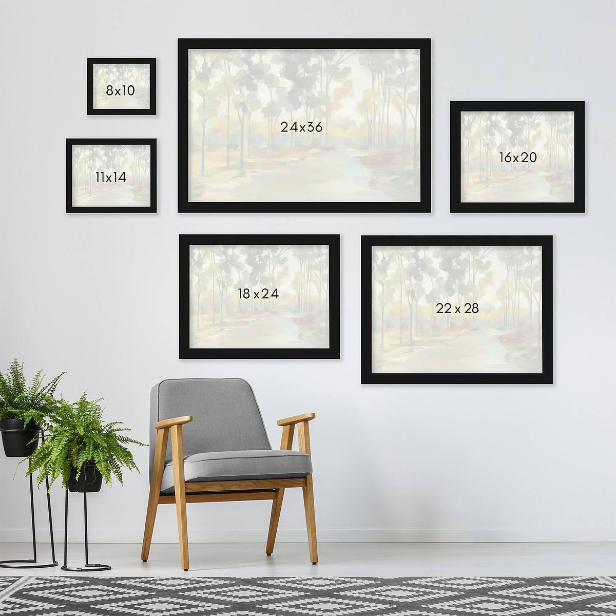 Black Framed Print 22x28 N870