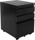 Mobile File Cabinet with 3 Drawers, Rolling Storage with Lock S1632