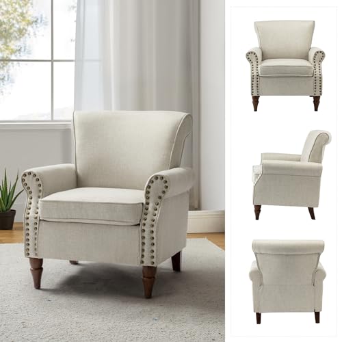Accent Chairs Set of 2 with Wood Legs & Removable Cushion, RED B68066
