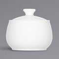 Bright White Porcelain Sugar Bowl with Lid - 12/Case P3444
